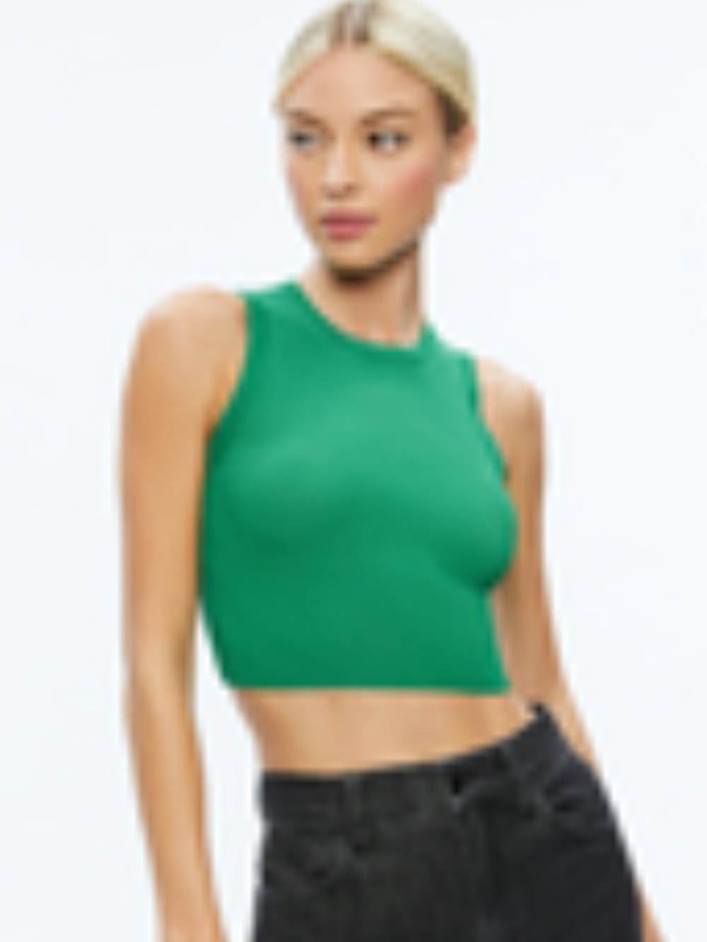 Alice + Olivia Emerald Green Cropped Tank